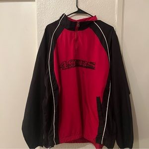 NFL 49ERS Quarter Zip Windbreaker Size XL